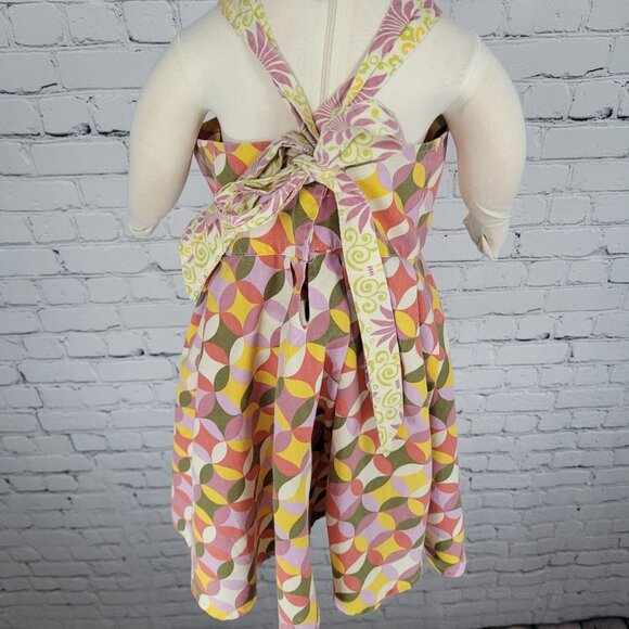 Ava Loves Olli Multicolor Print Adjustable Crossback Tie USA Made Dress Size 4T - Picture 2 of 13
